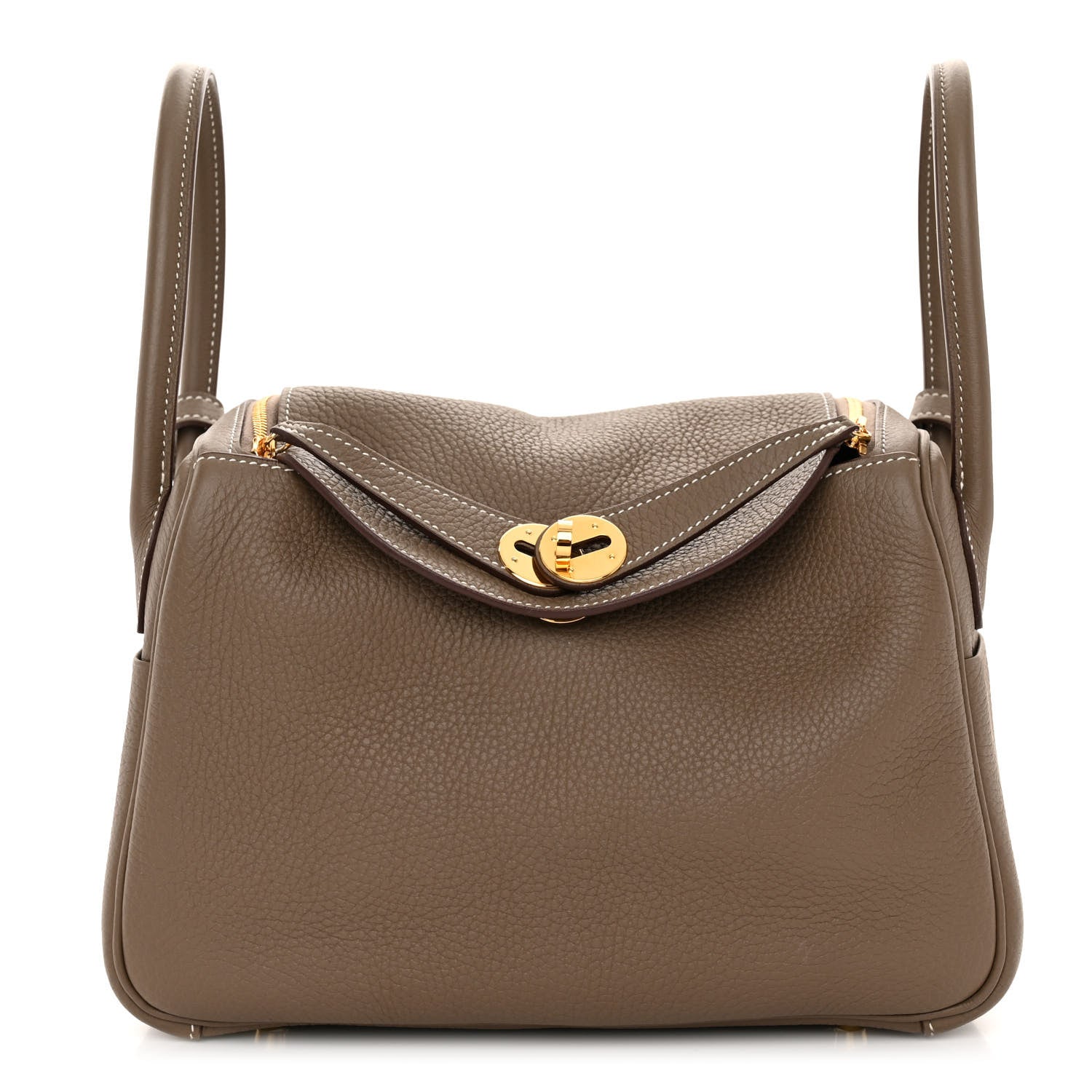 Hermes Taurillon Clemence Lindy 26 Etoupe 1 of 10
