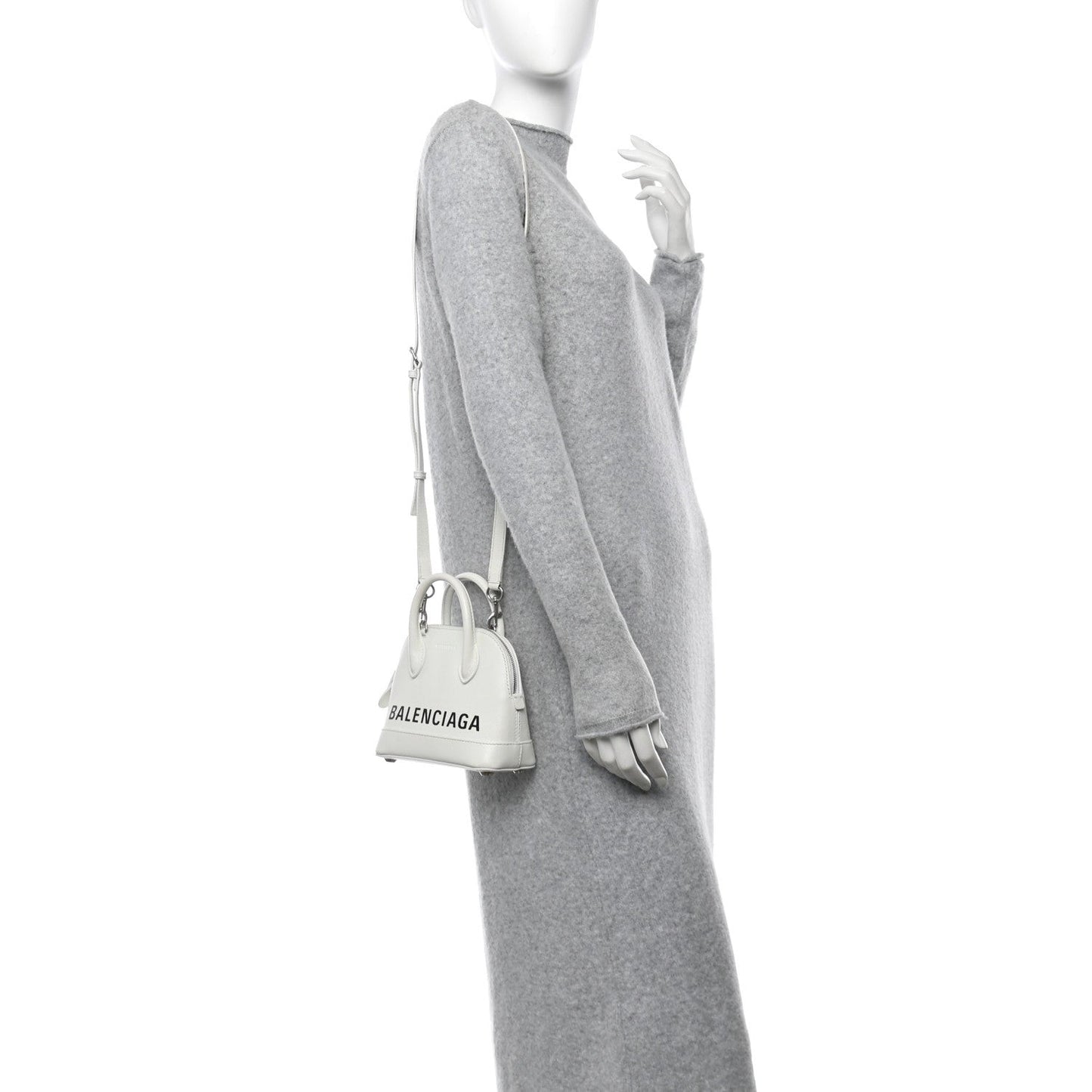 Grained Calfskin XXS Ville Top Handle Bag White Black