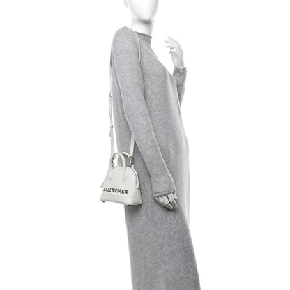 Balenciaga Grained Calfskin XXS Ville Top Handle Bag White Black 2 of 7
