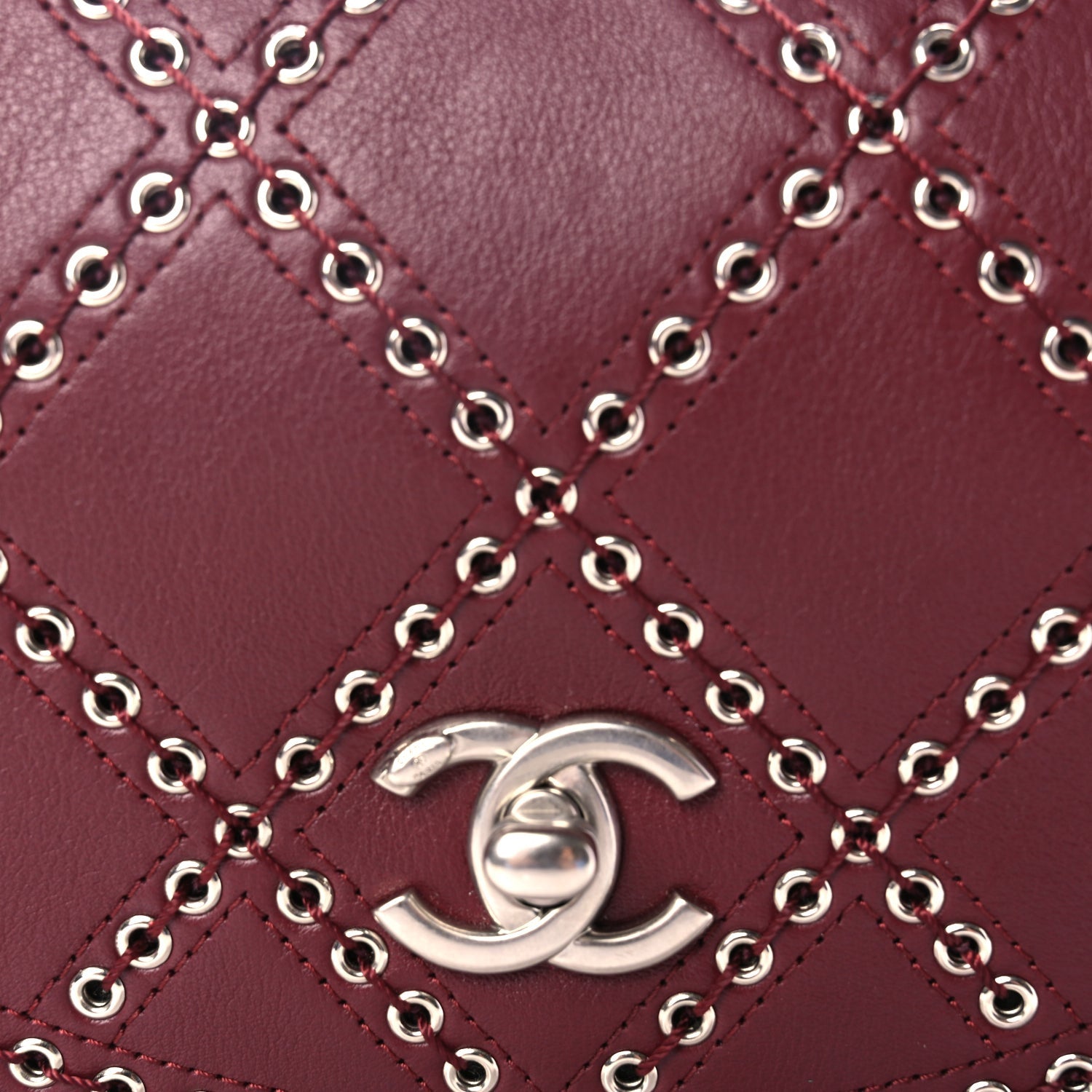 Chanel Calfskin Coco Eyelets Small Flap Bag  Red 7 of 9