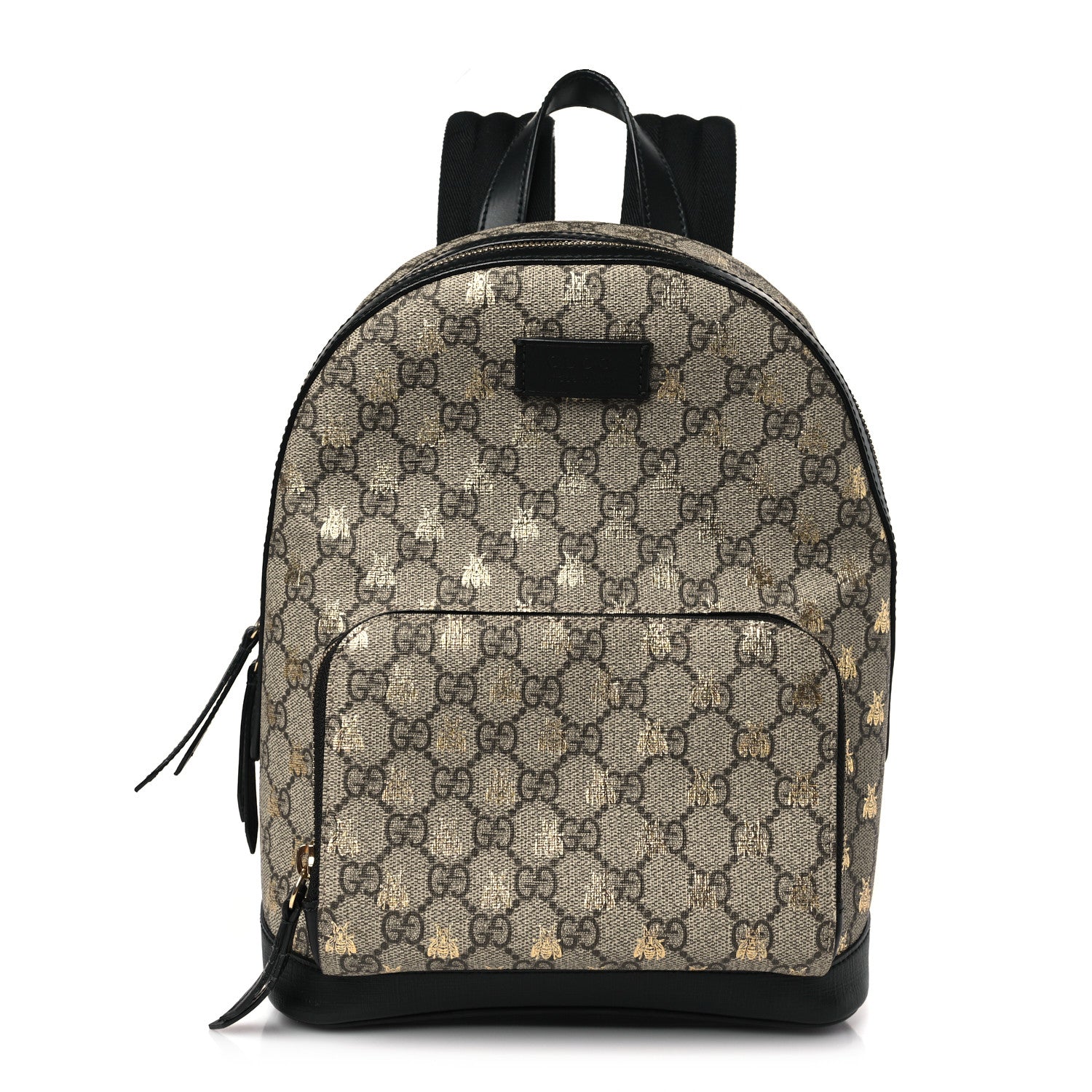 Gucci GG Supreme Monogram Bees Print Small Day Backpack Beige Oro Black 1 of 11