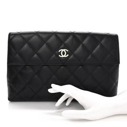 Chanel Lambskin Quilted Clutch Black 2 of 7