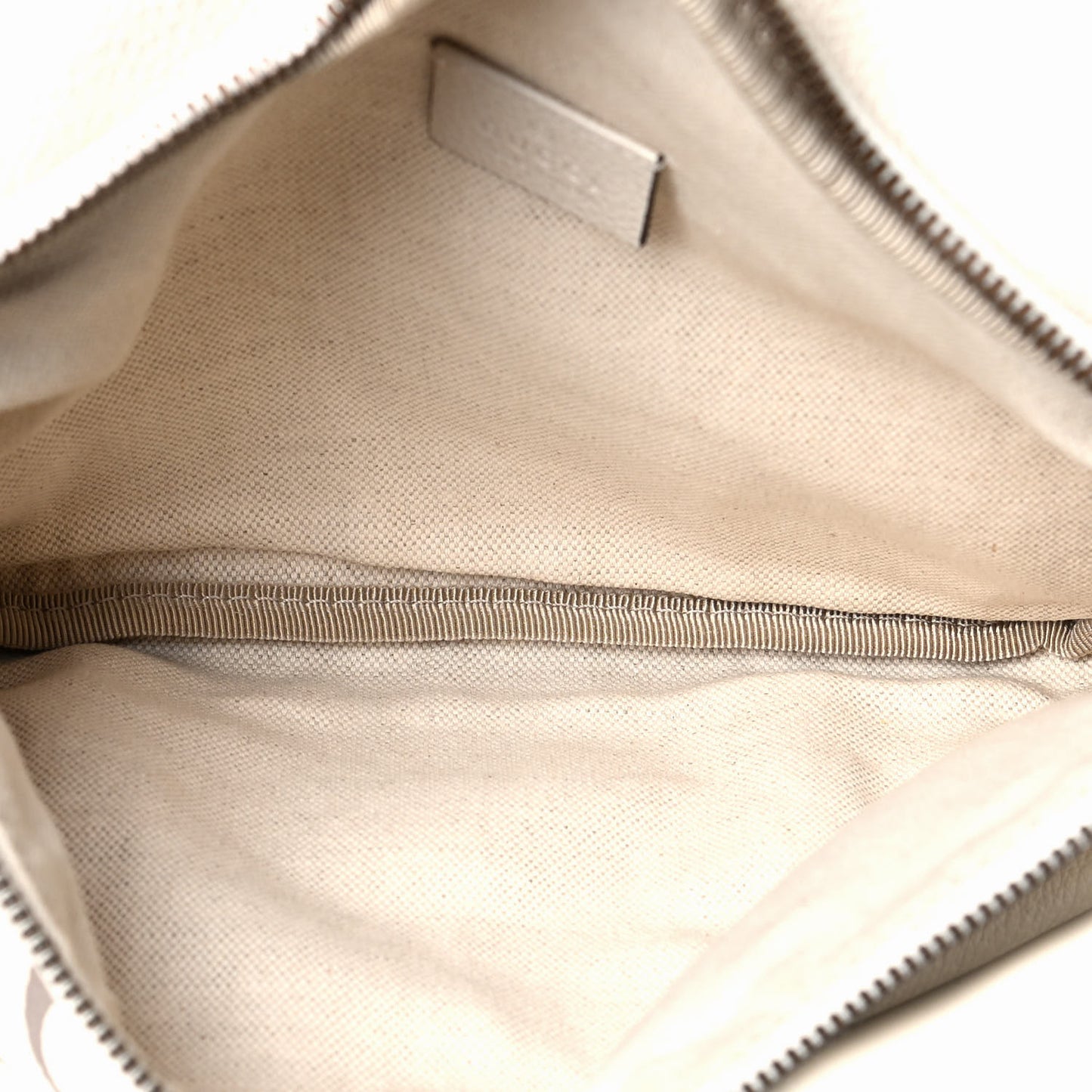 Grained Calfskin Logo Belt Bag White