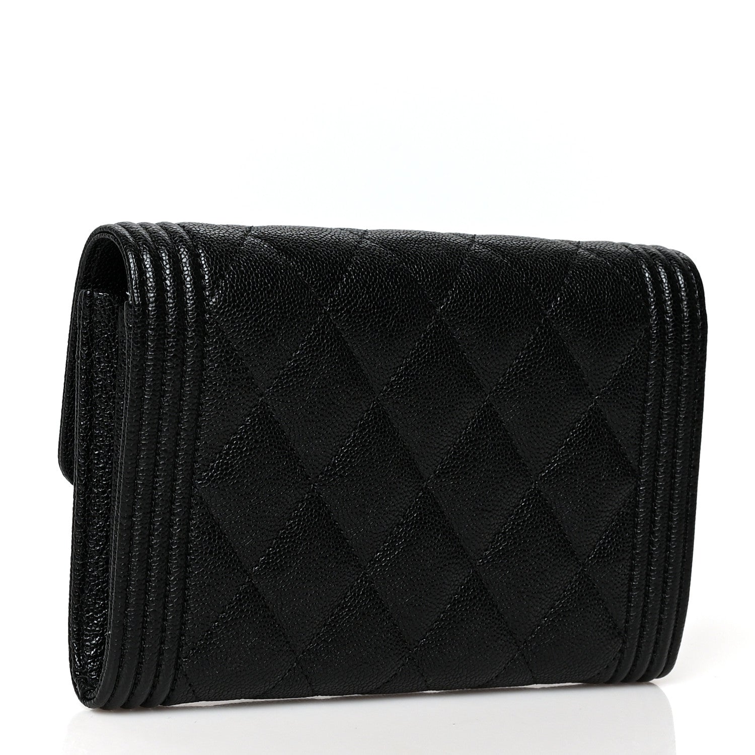 Chanel Caviar Quilted Medium Boy Flap Wallet Black 3 of 9