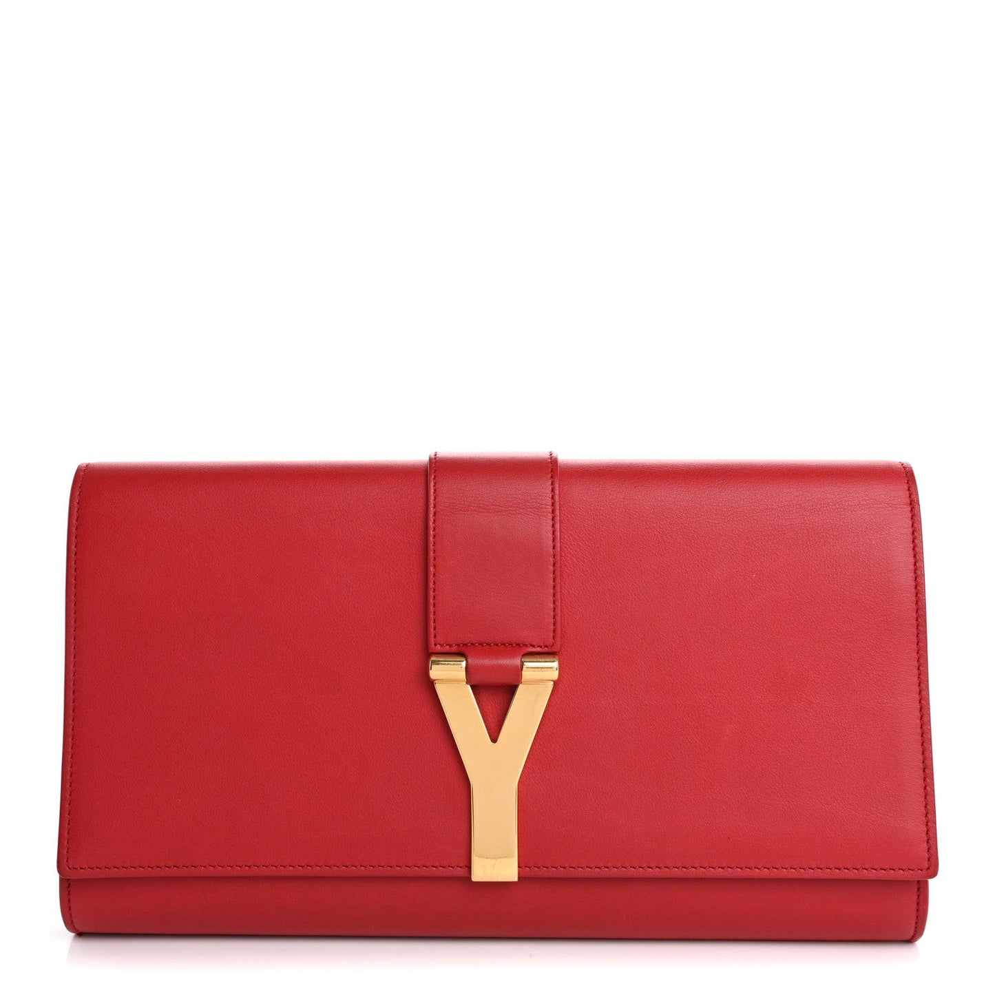 Calfskin Classic Y Ligne Clutch Rouge Orient