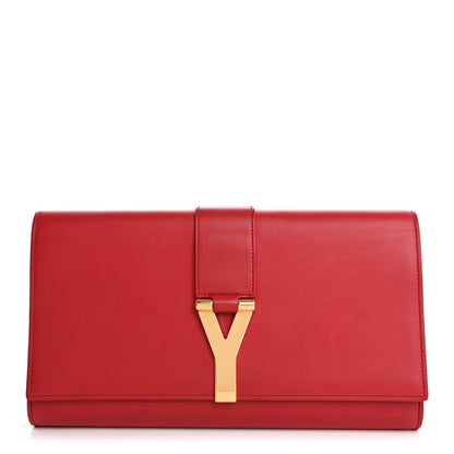 Saint Laurent Calfskin Classic Y Ligne Clutch Rouge Orient 1 of 7