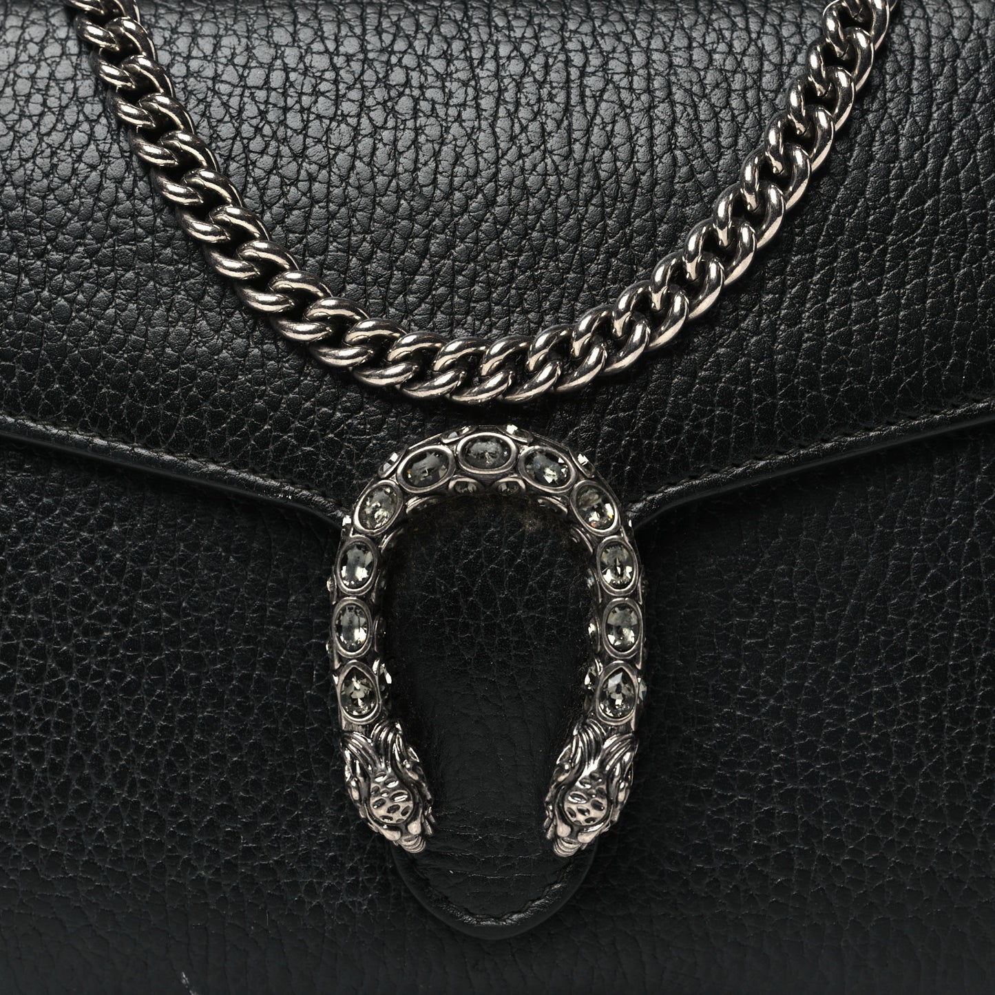 Calfskin Mini Dionysus Chain Wallet Black