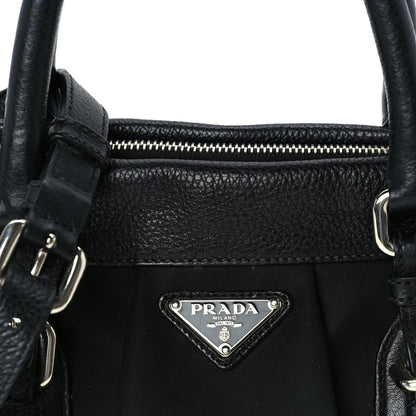 Prada Nylon Calfskin Buckle Shoulder Bag  Black 6 of 8