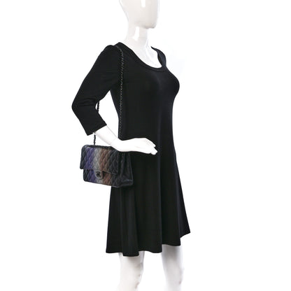 Chanel Calfskin Quilted Ombre Medium Double Flap Black 2 of 12