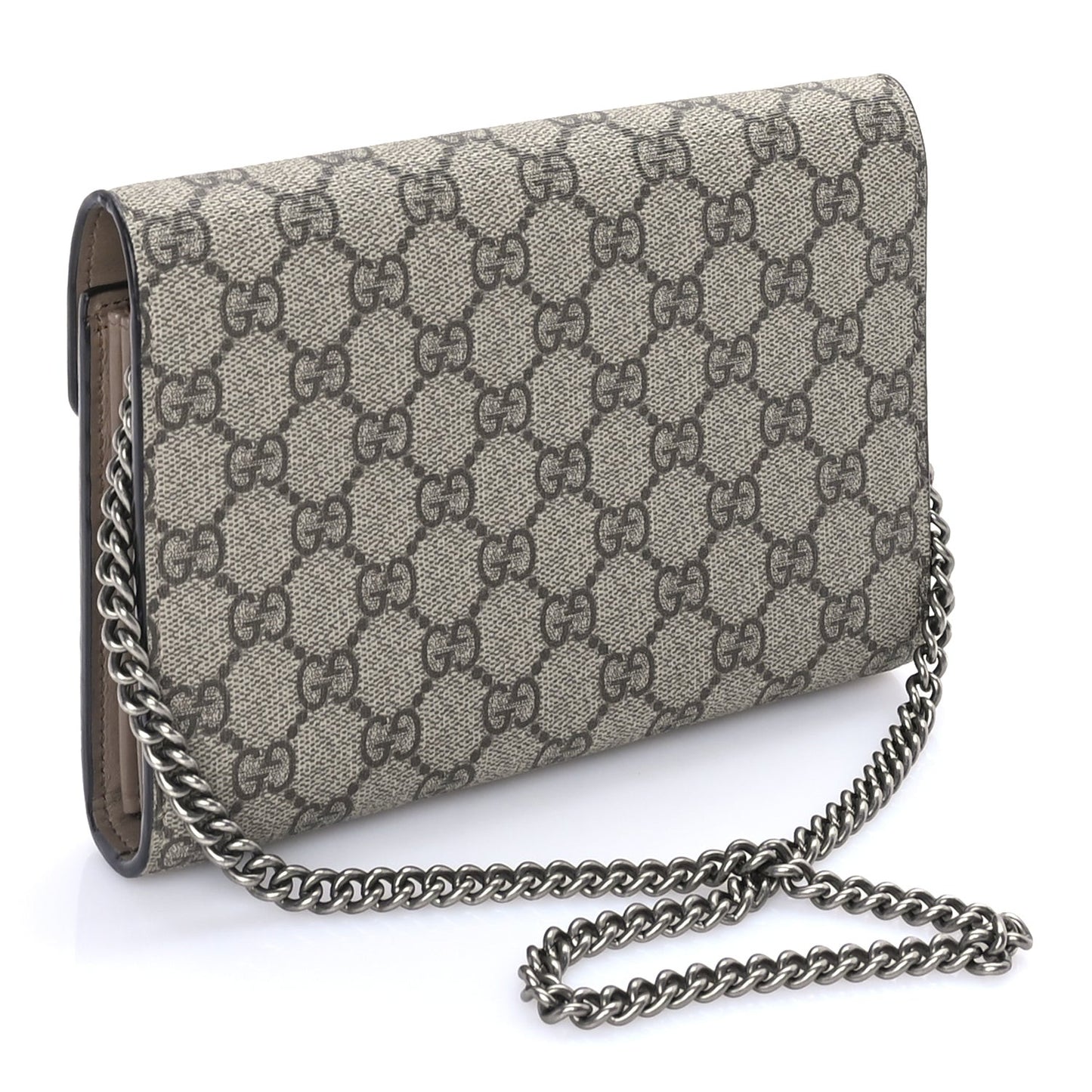 GG Supreme Monogram Mini Dionysus Chain Wallet Beige Taupe