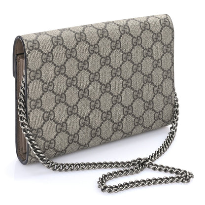 Gucci GG Supreme Monogram Mini Dionysus Chain Wallet Beige Taupe 2 of 7