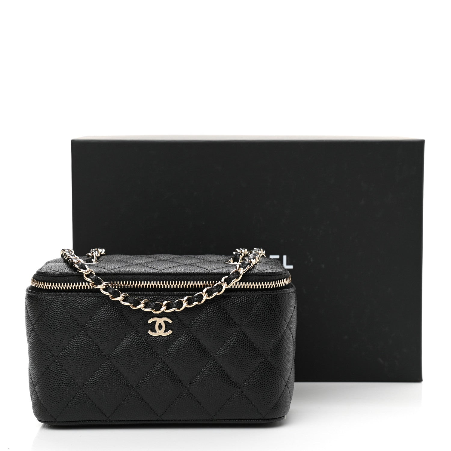 Chanel Caviar Quilted Small Vanity Case With Chain Black 11 of 11