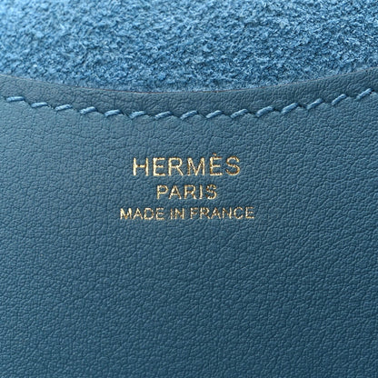 Hermes Taurillon Clemence Swift In-The-Loop 18 Blue Jean 5 of 10