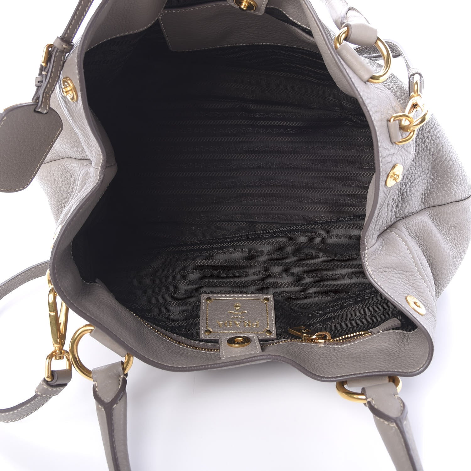 Prada Vitello Daino Shoulder Bag Argilla 4 of 9