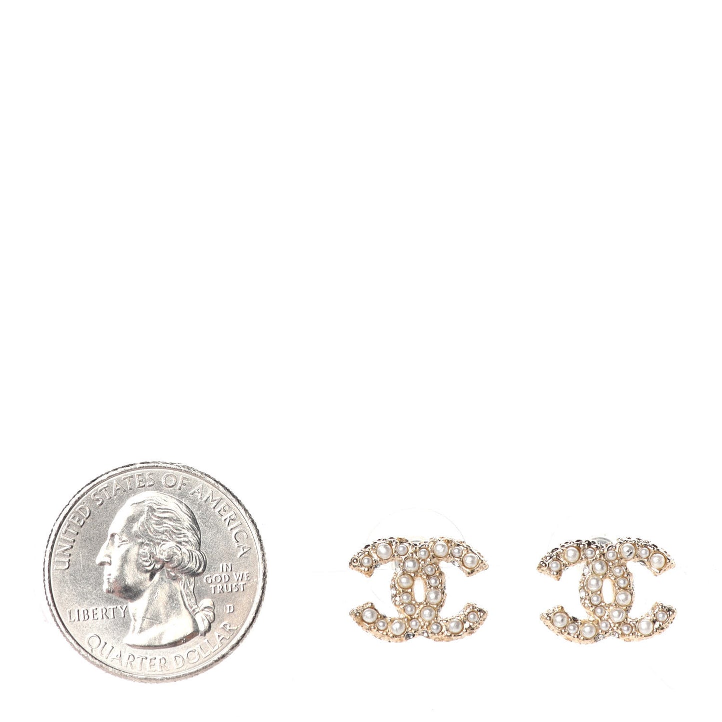 Pearl CC Earrings Light Gold