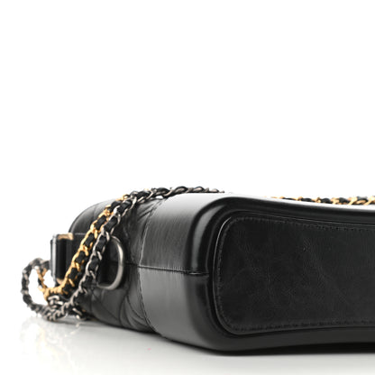 Chanel Aged Smooth Calfskin Quilted Medium Gabrielle Logo Hobo Black 9 of 10