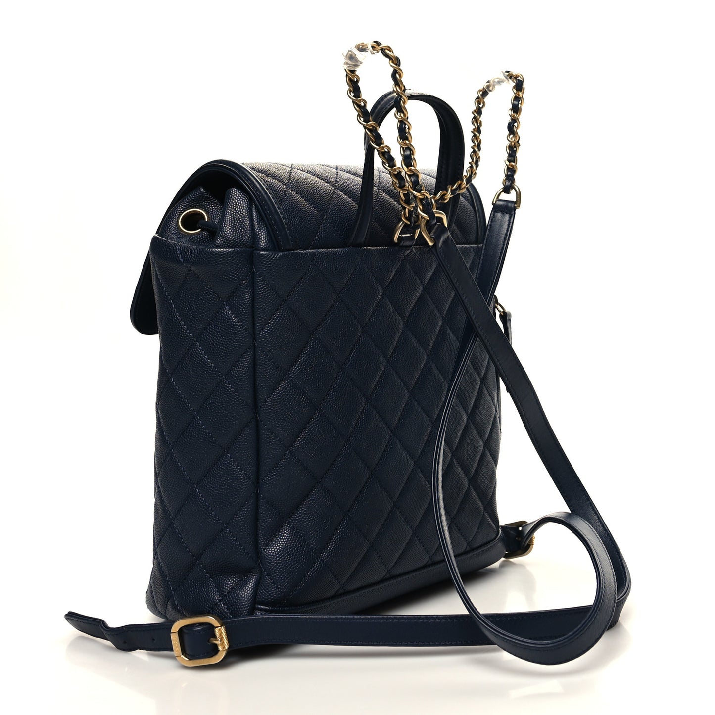 Caviar Quilted Filigree Backpack Navy