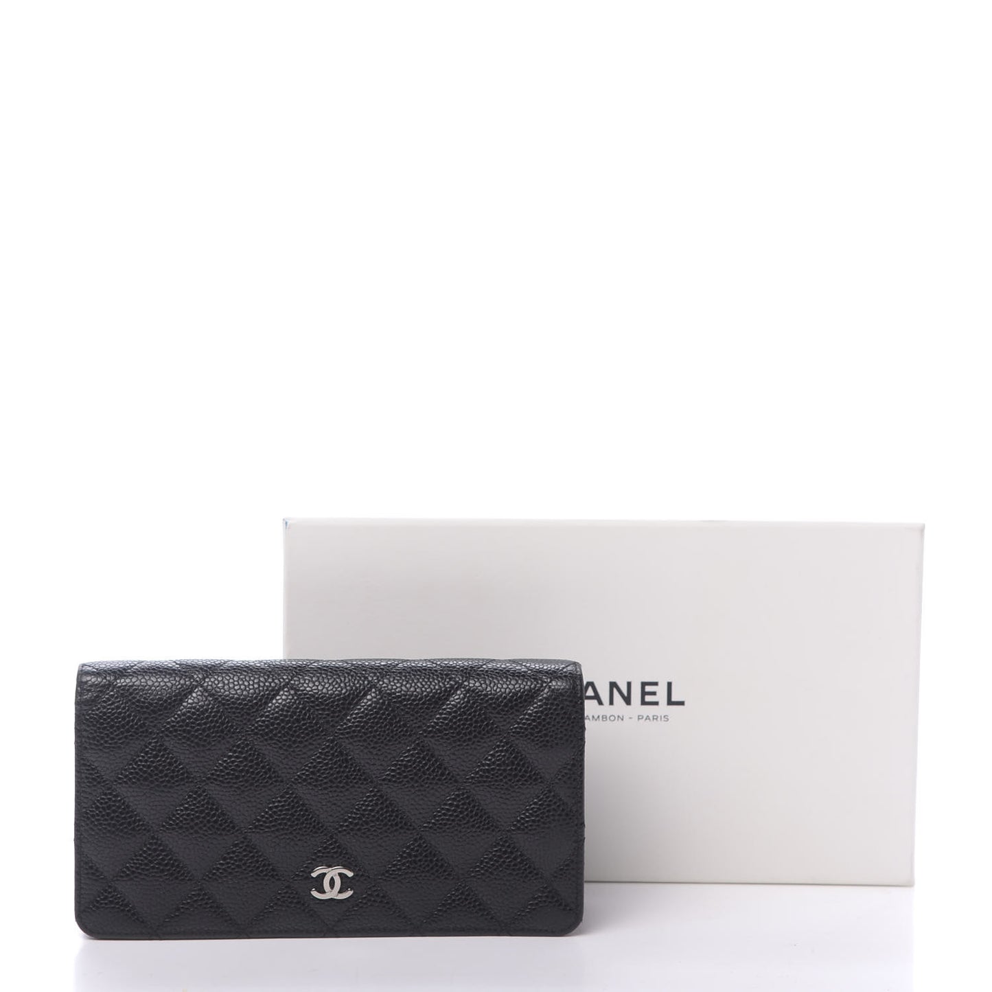 Caviar Quilted Yen Wallet Black