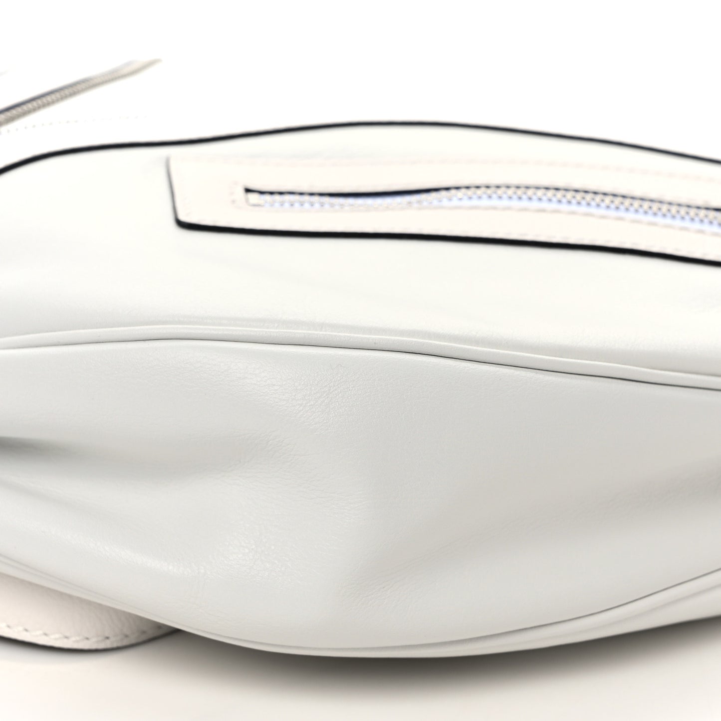 Calfskin Medium Repeat Zip Hobo Optical White