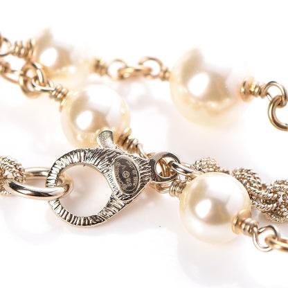 Chanel Pearl Long CC Necklace Gold 5 of 6