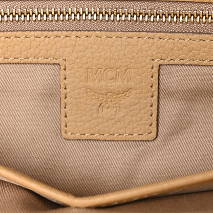 MCM Calfskin Visetos Anya Shopper Tote Beige 6 of 11
