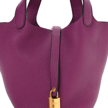 Hermes Taurillon Clemence Picotin Lock 18 PM Anemone 8 of 13