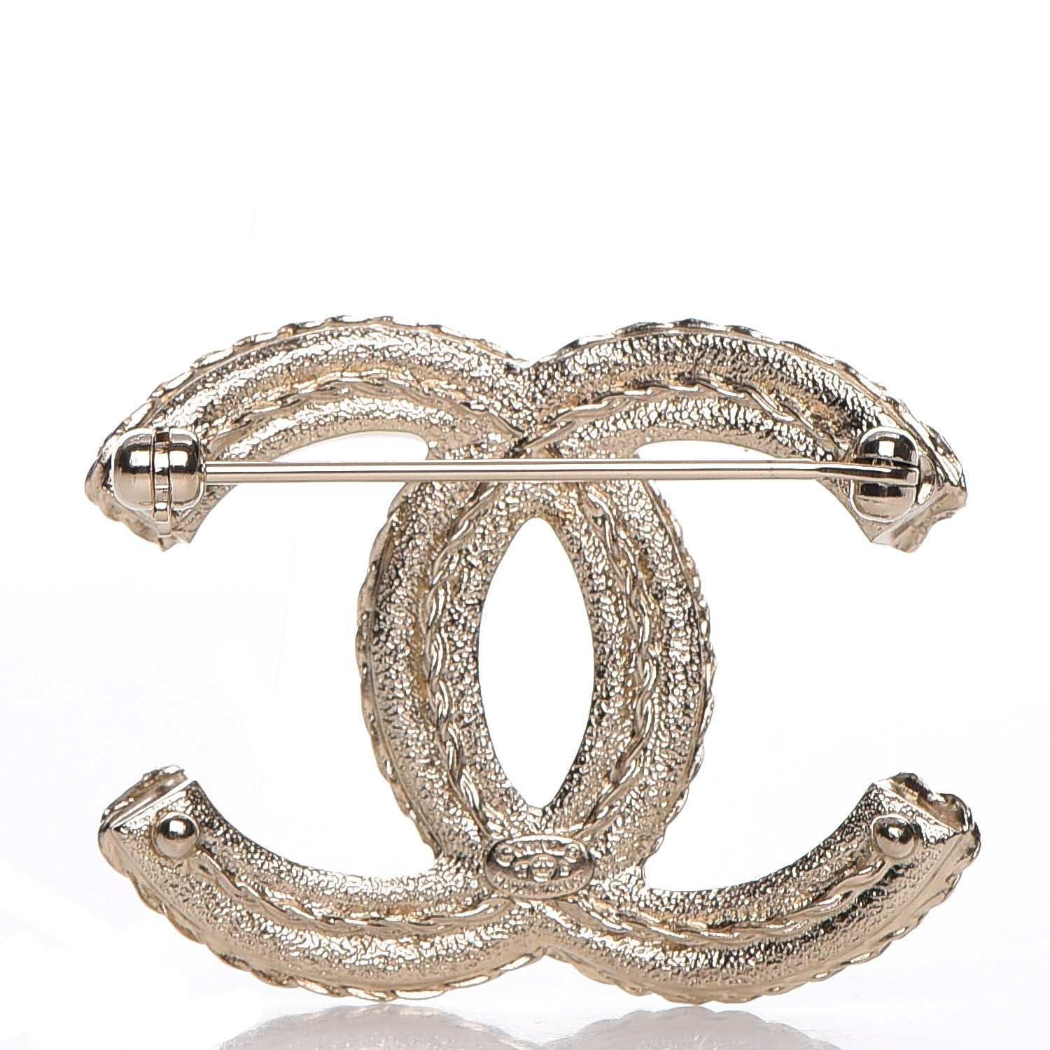 Chanel Crystal CC Brooch Black Blue Gold 3 of 5