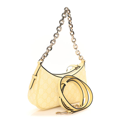 Gucci GG Supreme Monogram Emblem Shoulder Bag Yellow 2 of 8