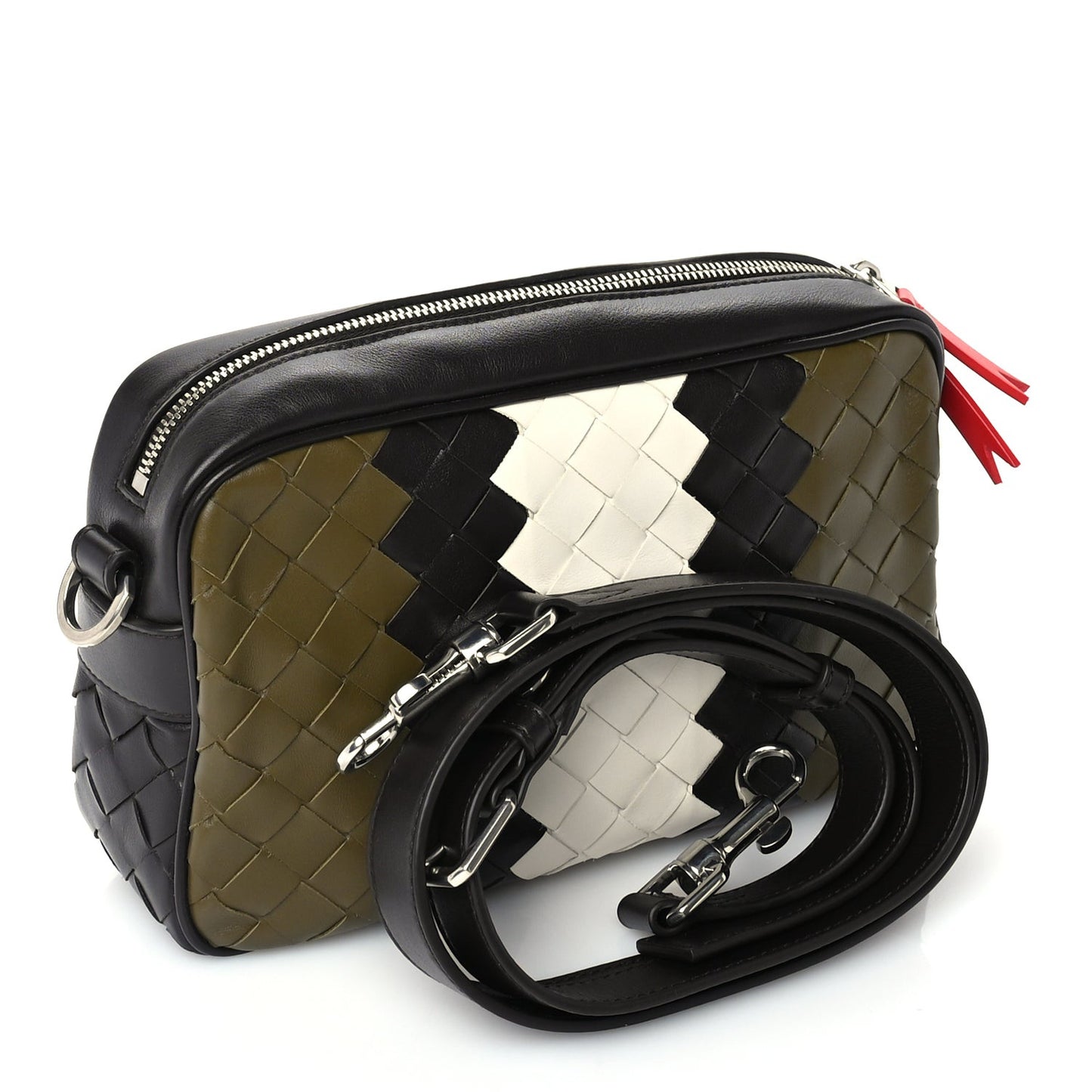 Calfskin Intrecciato Small Camera Bag  Multicolor