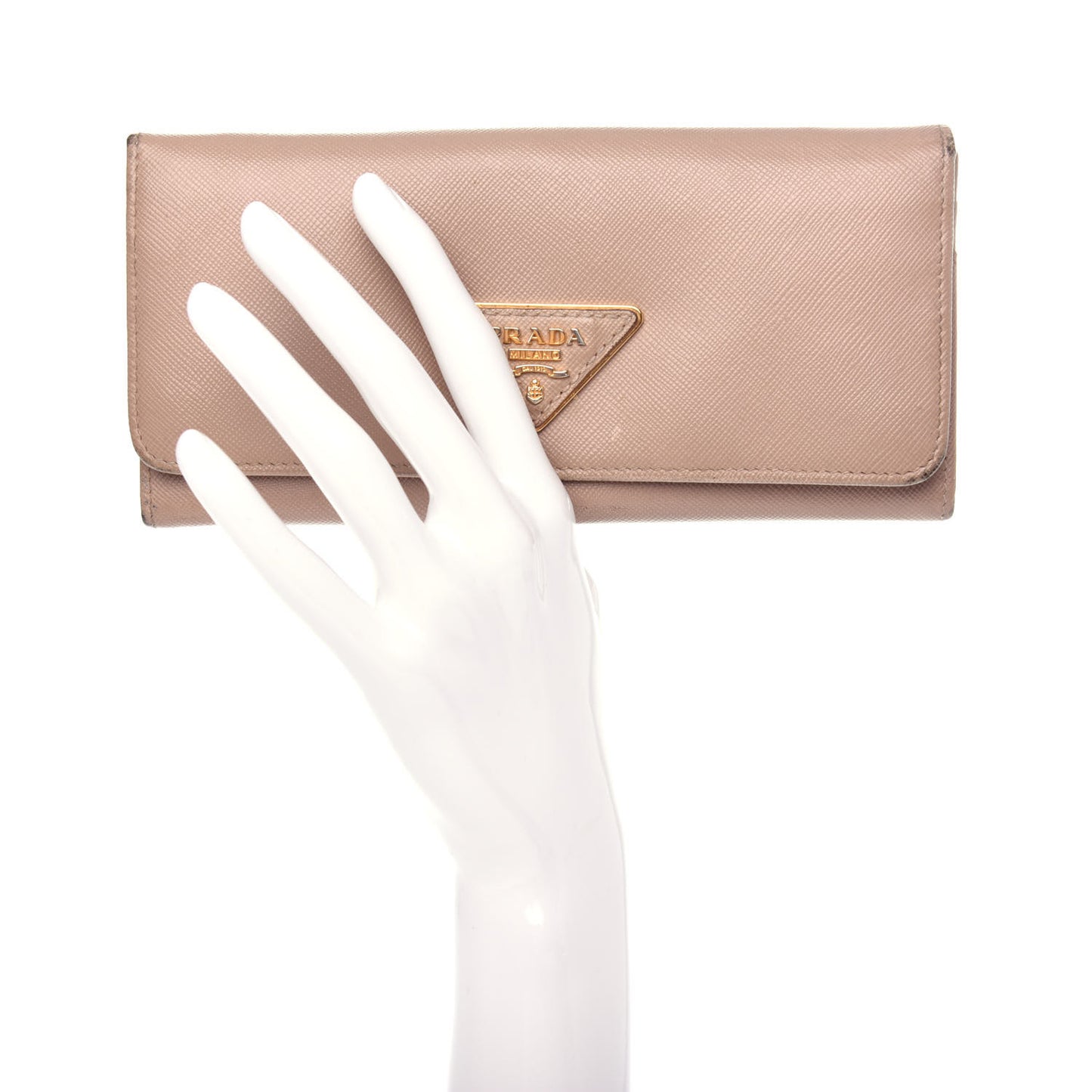 Saffiano Triangle Continental Flap Wallet Cammeo