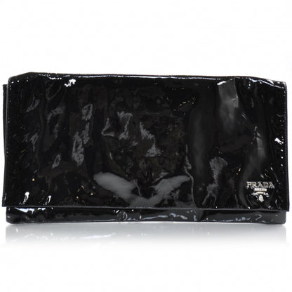 Prada Vernice Oversized Folders Clutch Black 1 of 11