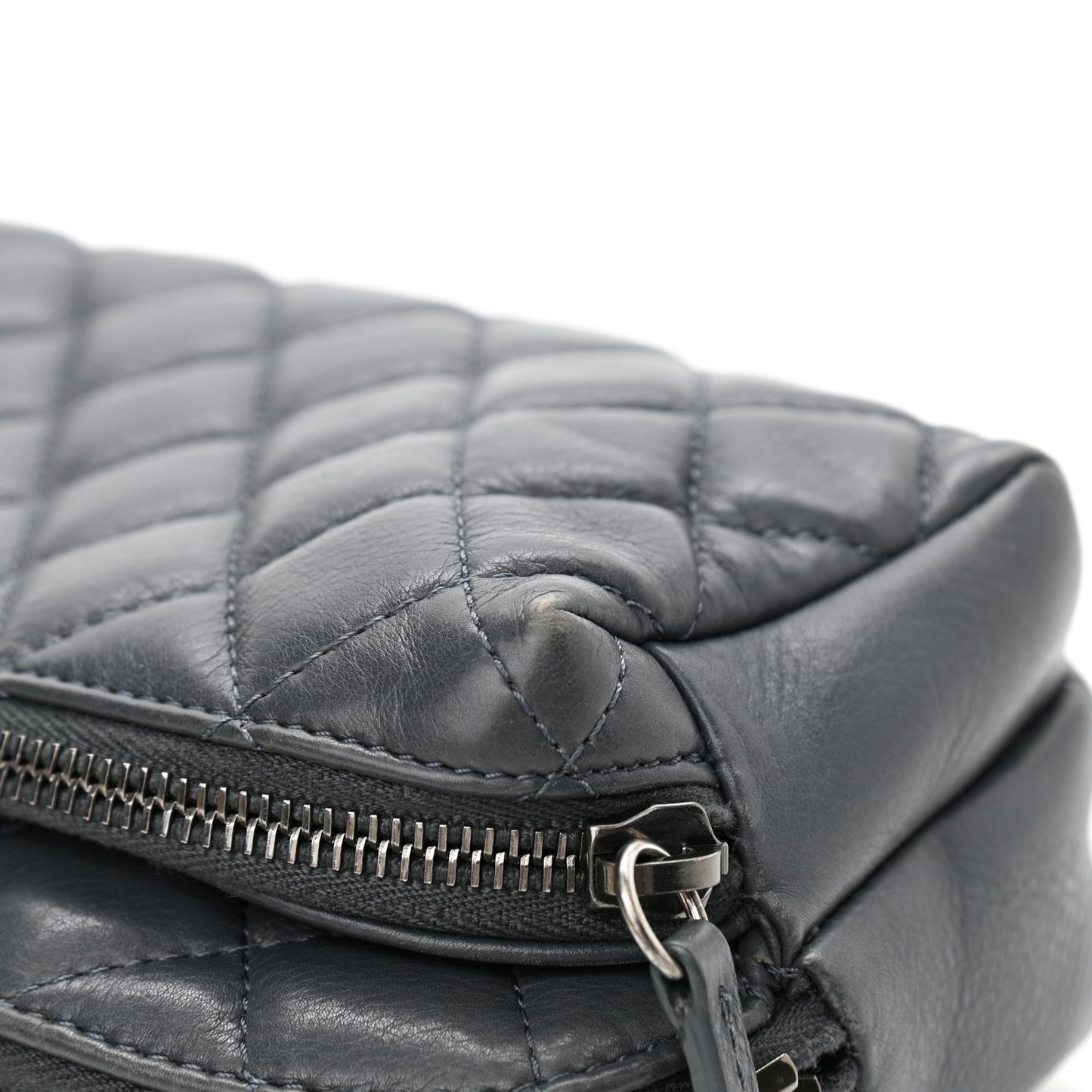 Calfskin Quilted Waist Bag Dark Grey