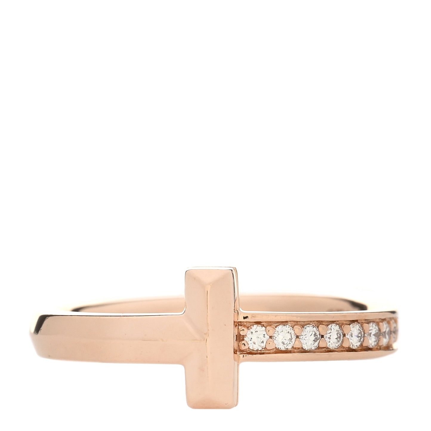 18K Rose Gold Diamond 2.5mm T T1 Ring 50 5.5