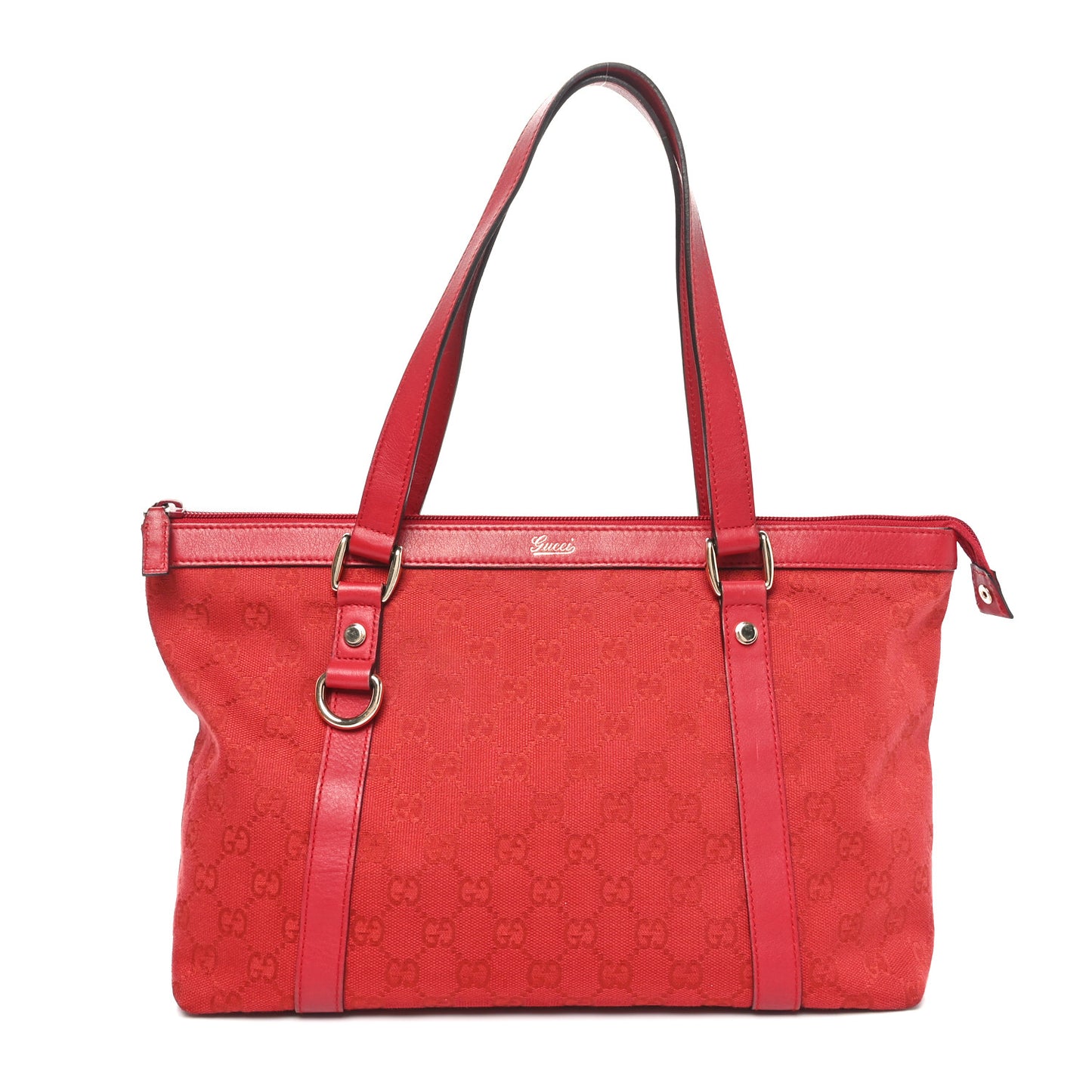 Monogram Abbey Medium Tote  Red