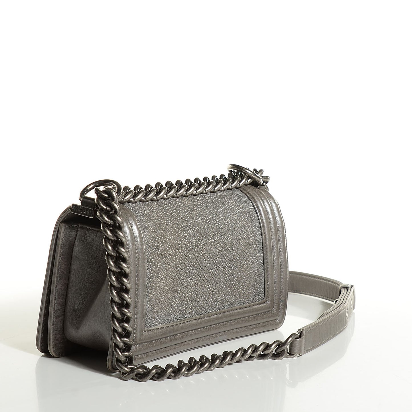 Galuchat Stingray Small Boy Flap Silver