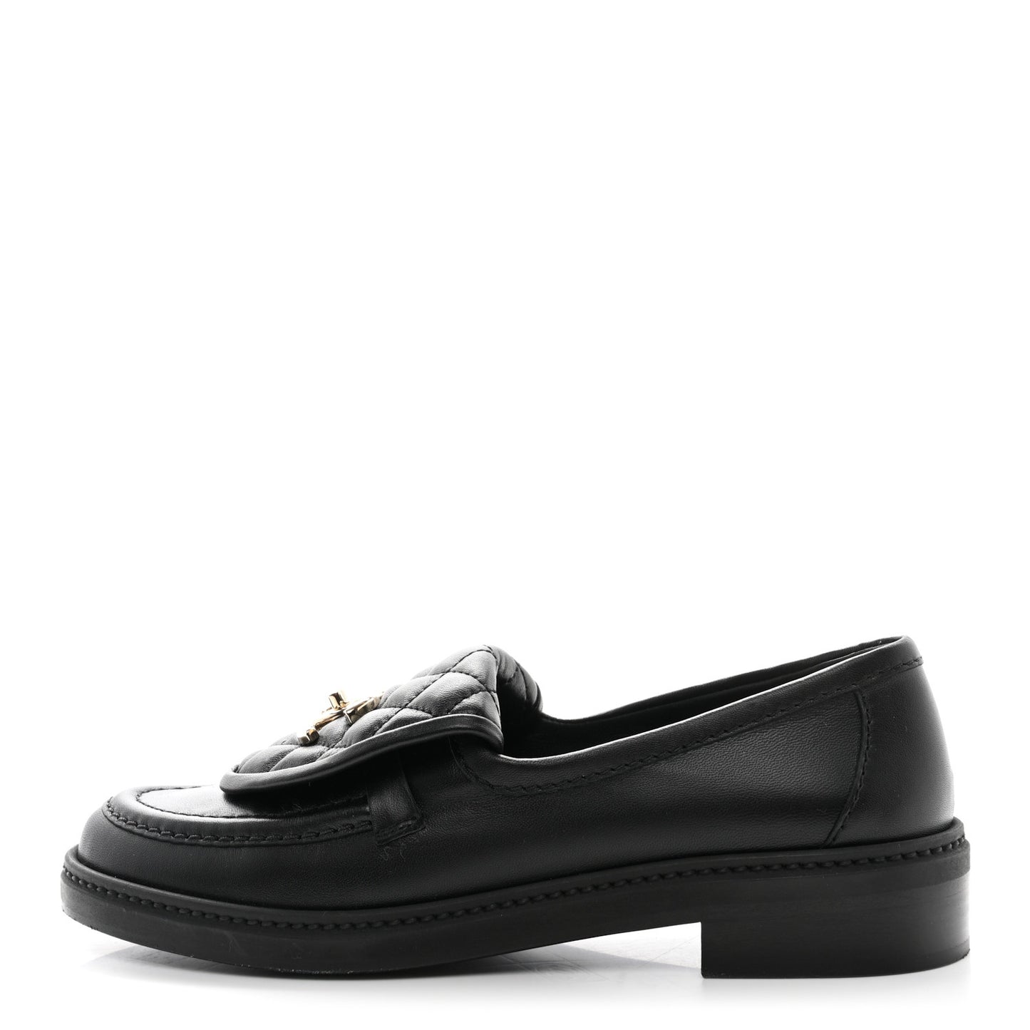 Lambskin Quilted CC Turnlock Loafers 37 Black
