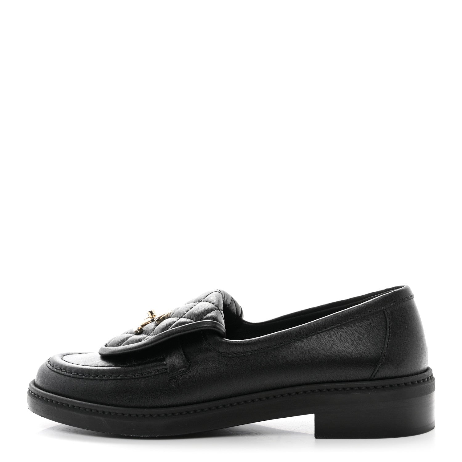 Chanel Lambskin Quilted CC Turnlock Loafers 37 Black 1 of 12