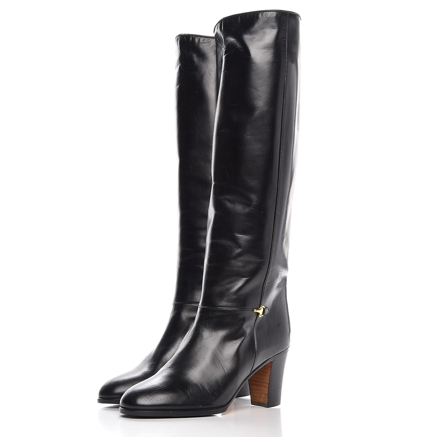 Gucci Calfskin Tall Boots 35.5 Black 3 of 12