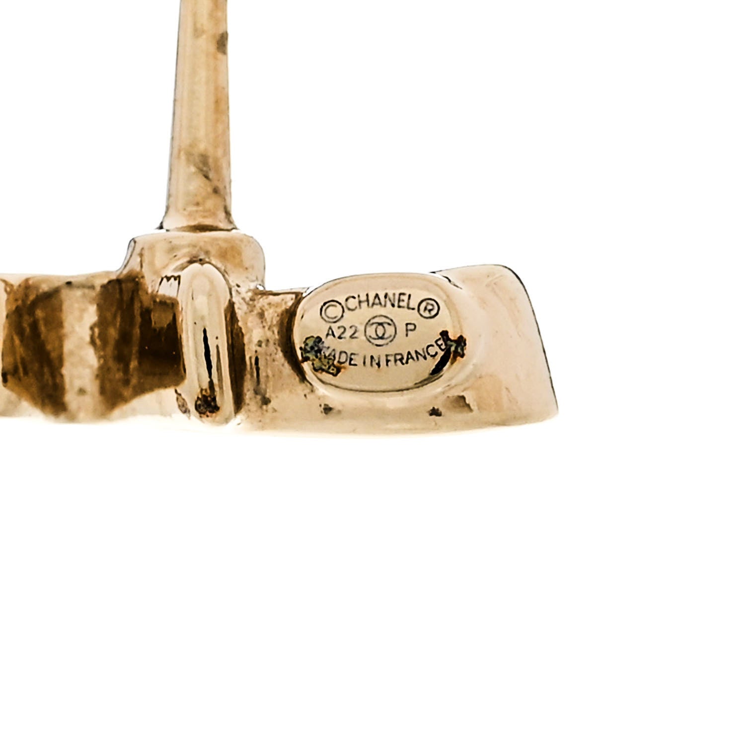 Chanel Metal Crystal Coco Script CC Climber Earrings Gold 5 of 5