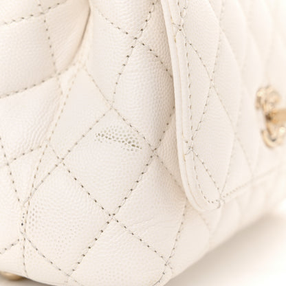 Chanel Caviar Quilted Extra Mini Coco Handle Flap White 11 of 14
