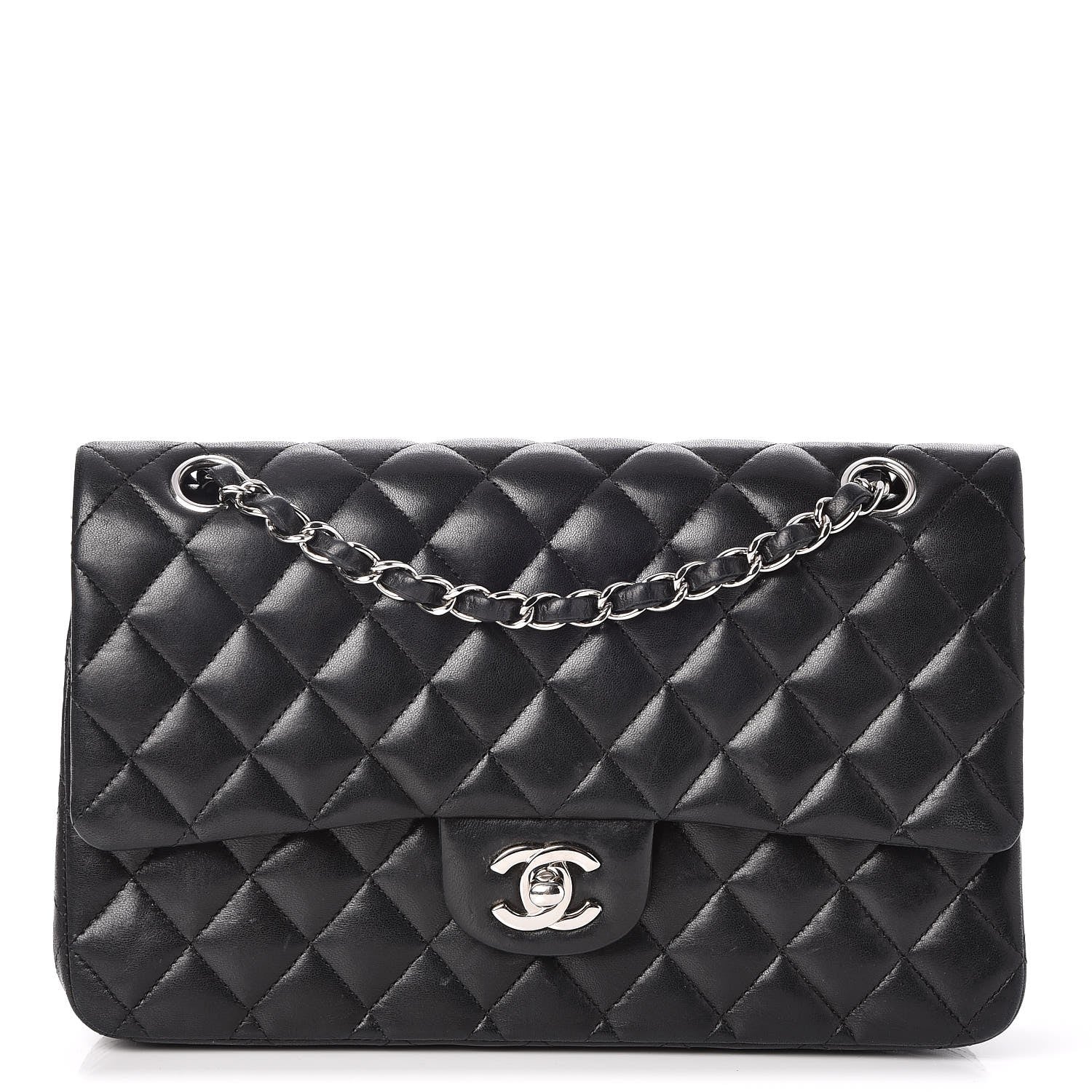 Chanel Lambskin Quilted Medium Double Flap Black 1 of 8