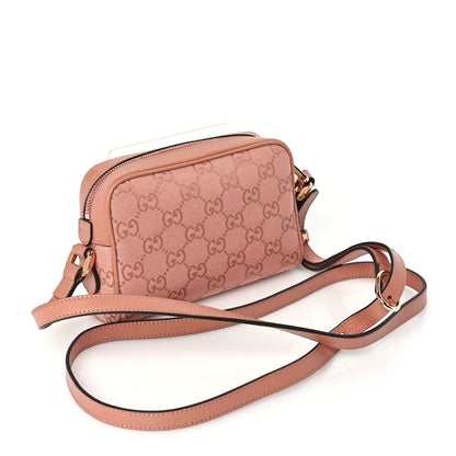 Gucci Monogram Textured Dollar Calfskin Mini Ophidia Shoulder Bag Cloche Rose Pink 2 of 8