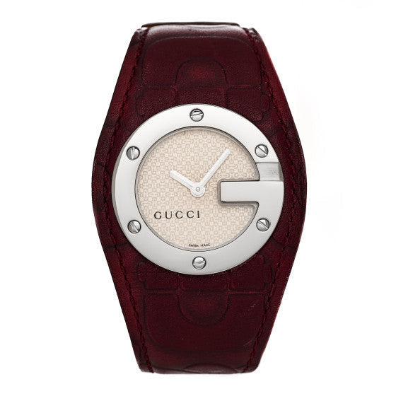 Stainless Steel Calfskin 31mm 104 Quartz Watch Burgundy