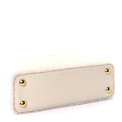 Louis Vuitton Shearling Calfskin Capucines BB White 3 of 8