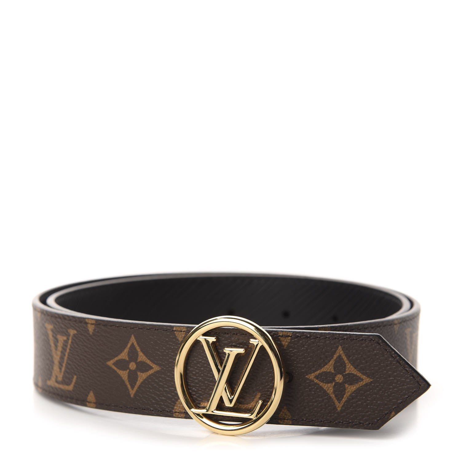 Louis Vuitton Monogram Epi 35mm LV Circle Reversible Belt 80 32 Black 1 of 5