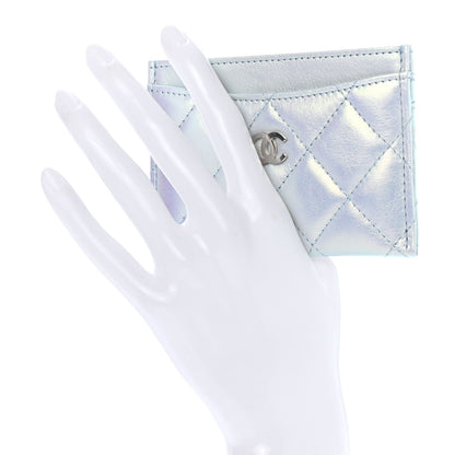 Chanel Iridescent Calfskin Quilted Card Holder Light Blue 2 of 7