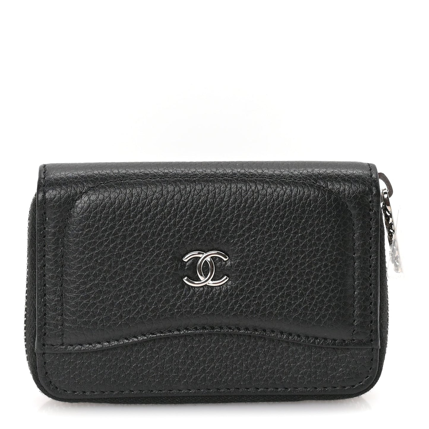 Caviar Classic Zipped Coin Purse  Black