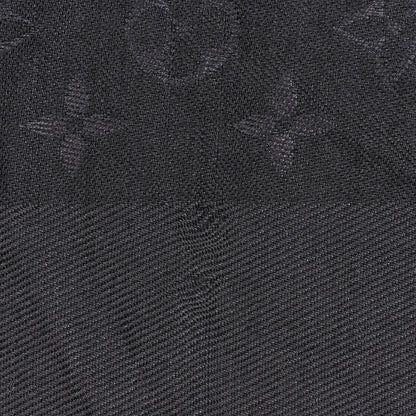 Louis Vuitton Silk Lurex Wool Monogram Shine Shawl Black 4 of 5