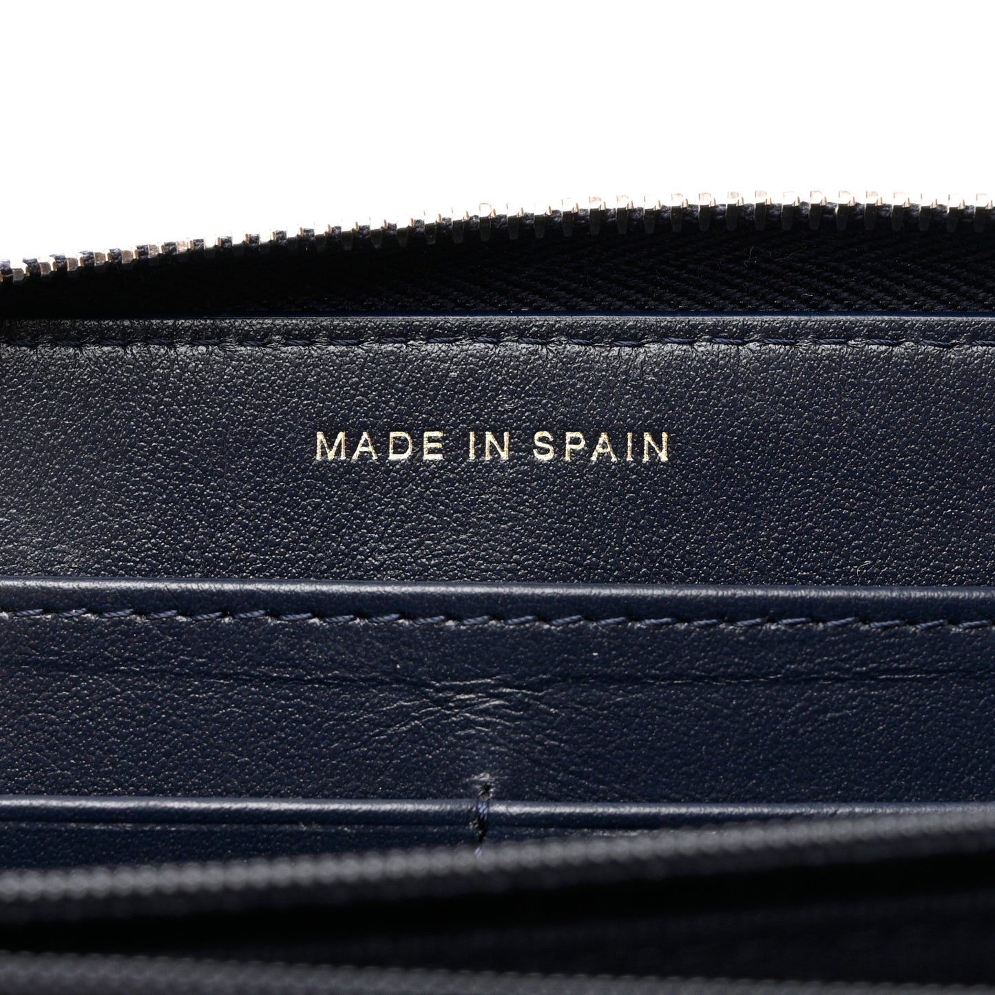 Caviar Quilted Large Zip Around Organizer Wallet Dark Blue