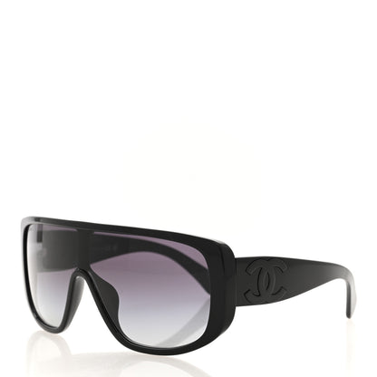 Chanel Acetate Shield Sunglasses 5495A Black 2 of 8